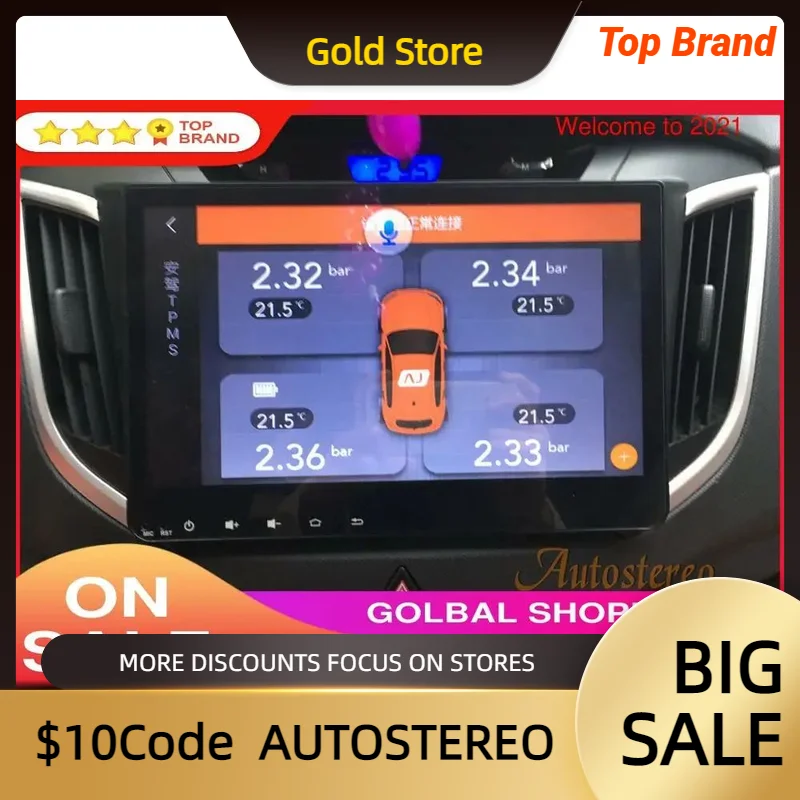 

Car TPMS For Android 13 Android 12 Android 8.1 Android7 Car GPS System Car Tire pressure USB Android system