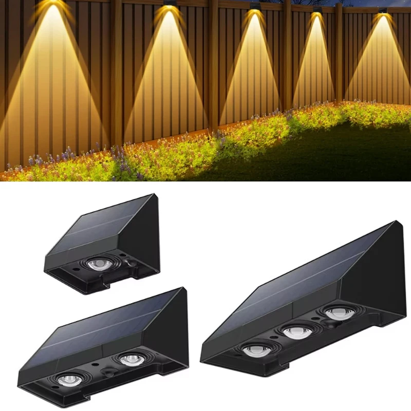 

Solar Fence Lights LED Solar Step Lights Outdoor Illumination Wall Lights IP54 Waterproof Decor Lamp for Garden Yard or Balcony
