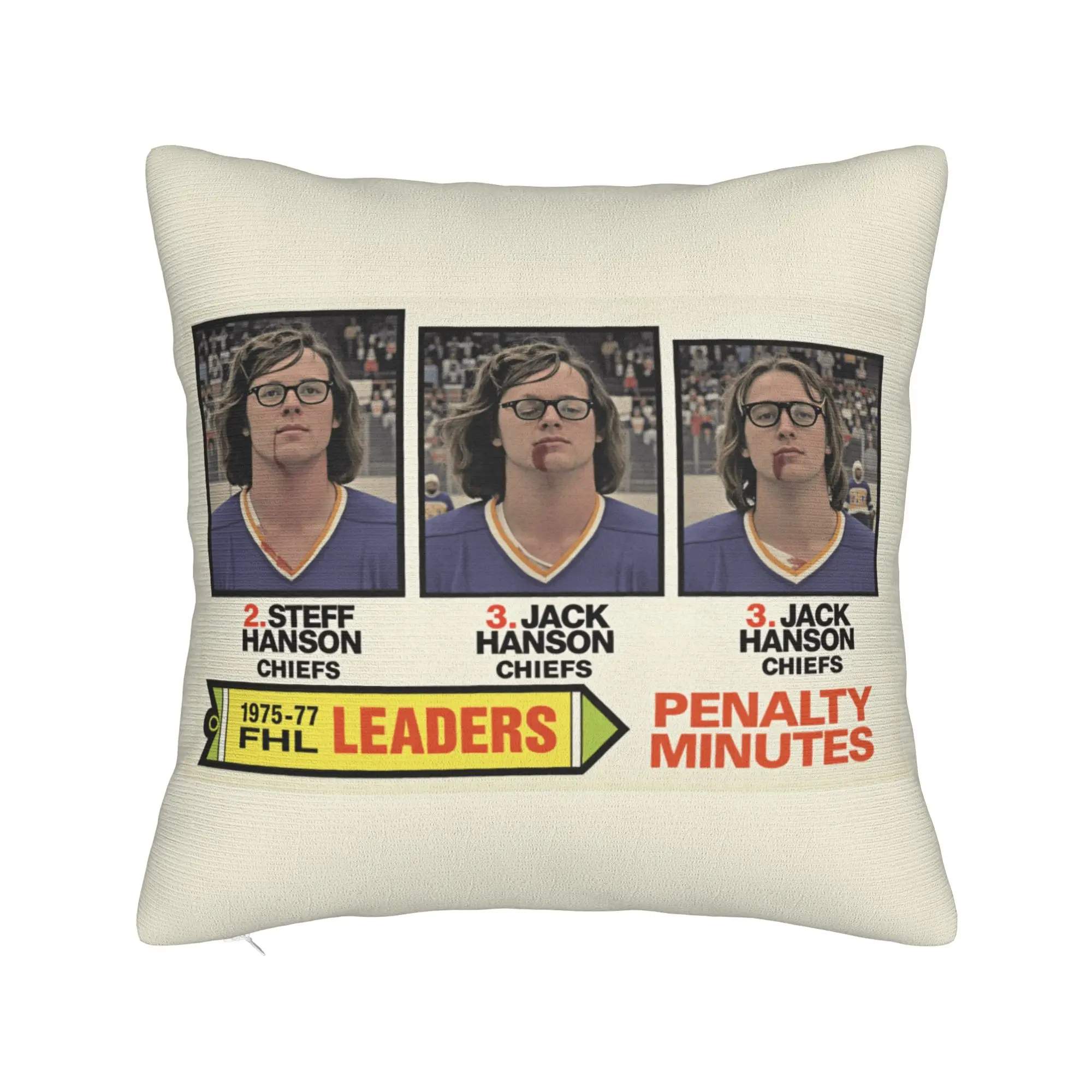 Hanson Brothers Pillow Case Hockey Card! Hockey Chiefs Fashion Pillow Cover Soft Pillowcases For Sofa Car Home Decor