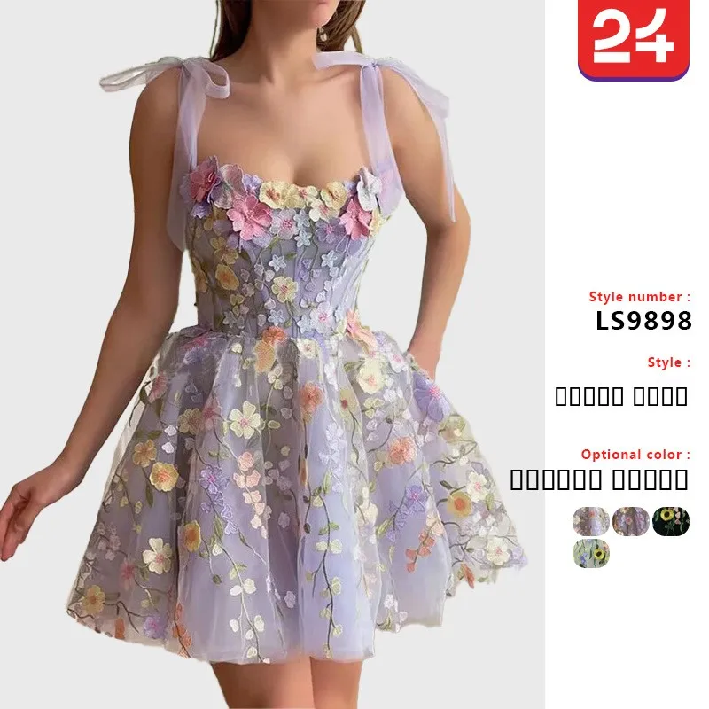 

Сексуальное облегающее платье-боди с вышивкой и 3D цветами, летнее, для вечеринок, женское, модное