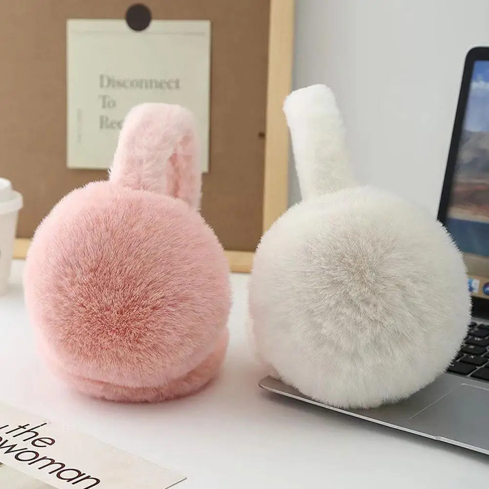Fashion Portable Earmuffs Outdoor Cold Protection Women Men Faux Fur Ear-Muffs Foldable Earflaps Soft Plush Earmuffs