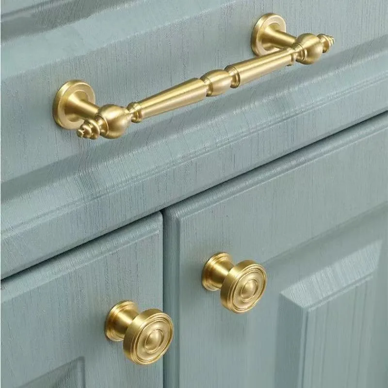 Light Luxury Furniture Handle Drawer Knob French Palace Style Golden Handles for  Kitchen Cabinet Door Cupboard Knobs Pulls