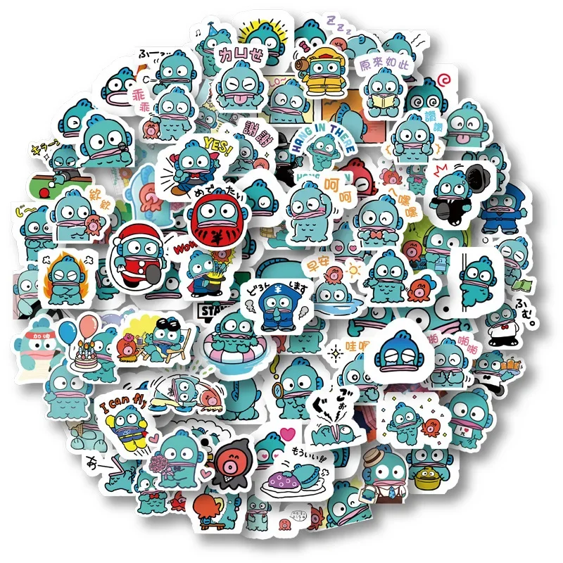 96PCS HANYODON Handbook Stickers Cartoon Creative Cute Handbook Stickers Children’s Decorative Water Cup DIY Photo Album