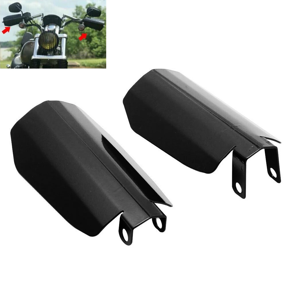 오토바이 광택 블랙 왼쪽 및 오른쪽 관 컷 핸드 가드 가드 핸드 가드 보호대 커버 Harley Sportster Dyna Baggers