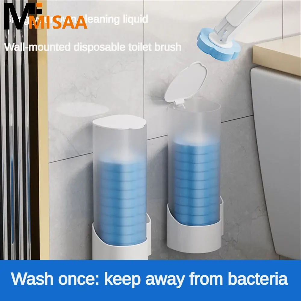 Brush Head Transparent Clean Wall-mounted Toilet Brush Bathroom Products Wall Mounted Toilet Brush Sponge Disposable