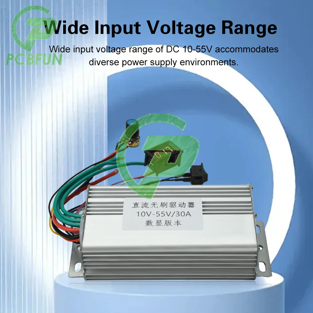 

DC 10-55V 30A DC Brushless Motor Controller Speed Regulator NO Hall E-Scooter Part With Display for DIY Projects