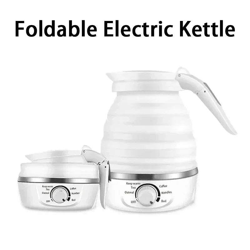 Travel Household Folding Kettle Silicone304 Stainless Steel Portable Kettle Compression Foldable Leakproof 600ml