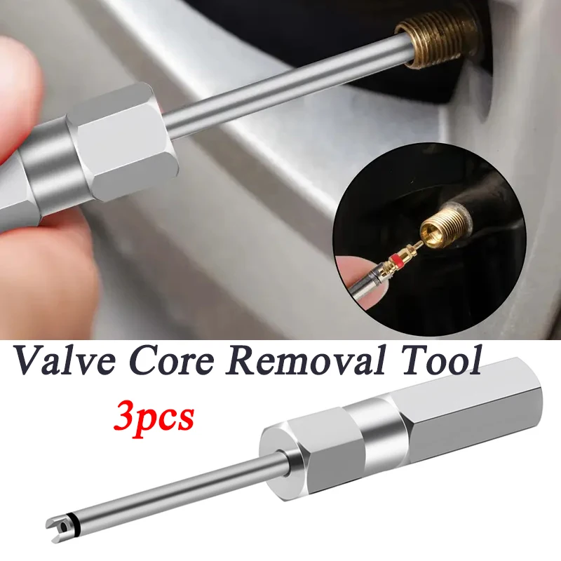 

3pcs Valve Core Installation Tool With Magnetic Suction Head Aluminum Alloy Removal Wrench Screwdriver For Motorcycle Car Truck
