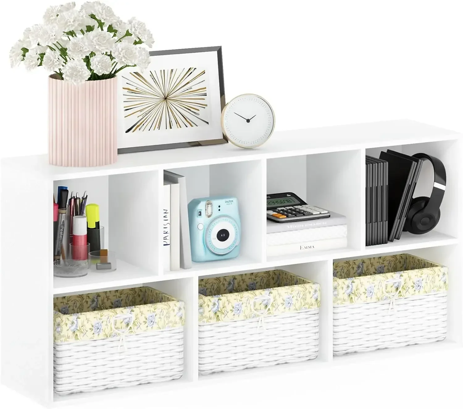 Librería / libro / almacenamiento Furinno Luder, 7 cubos, blanco