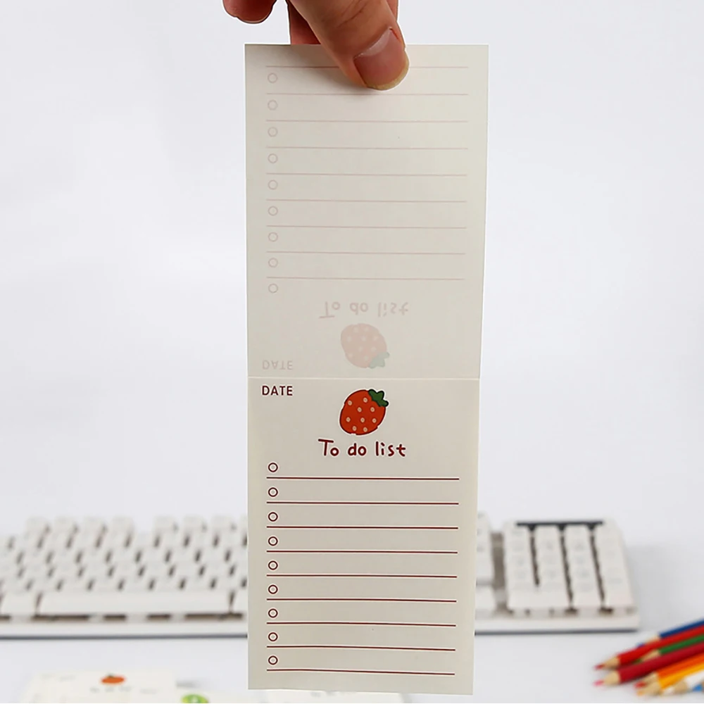 Simple Memo Pad Note Book Tearable Not Sticky Kawaii Decoration Sticky Notes Fruit Hand Account Memo Message Paper To Do List