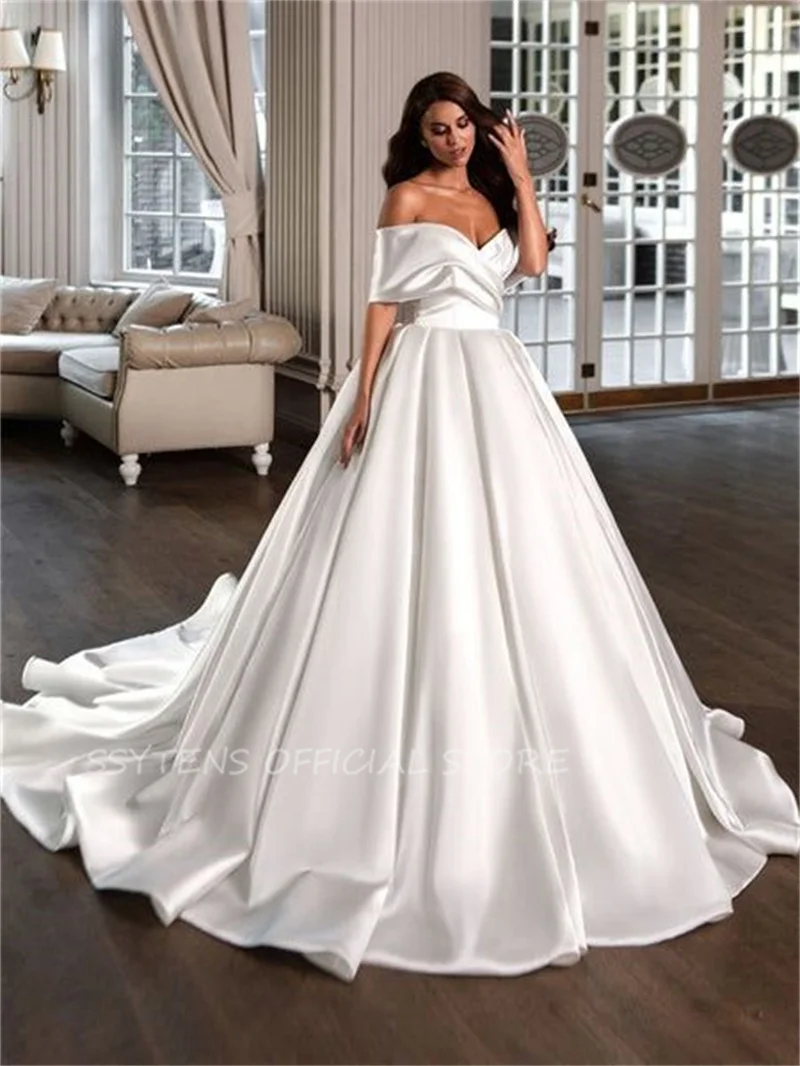 Robe de mariée en satin sur mesure, robes de mariée, chérie, sur mesure, longue robe de soirée de mariage, tout ce qui est lancé