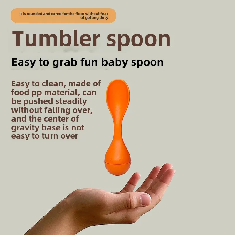 ملعقة شوربة للأطفال من رولي بولي، ملعقة شوربة بمقبض طويل للأطفال، ملعقة أطفال ثابتة، ملعقة أرز غير لاصقة، ملعقة منزلية