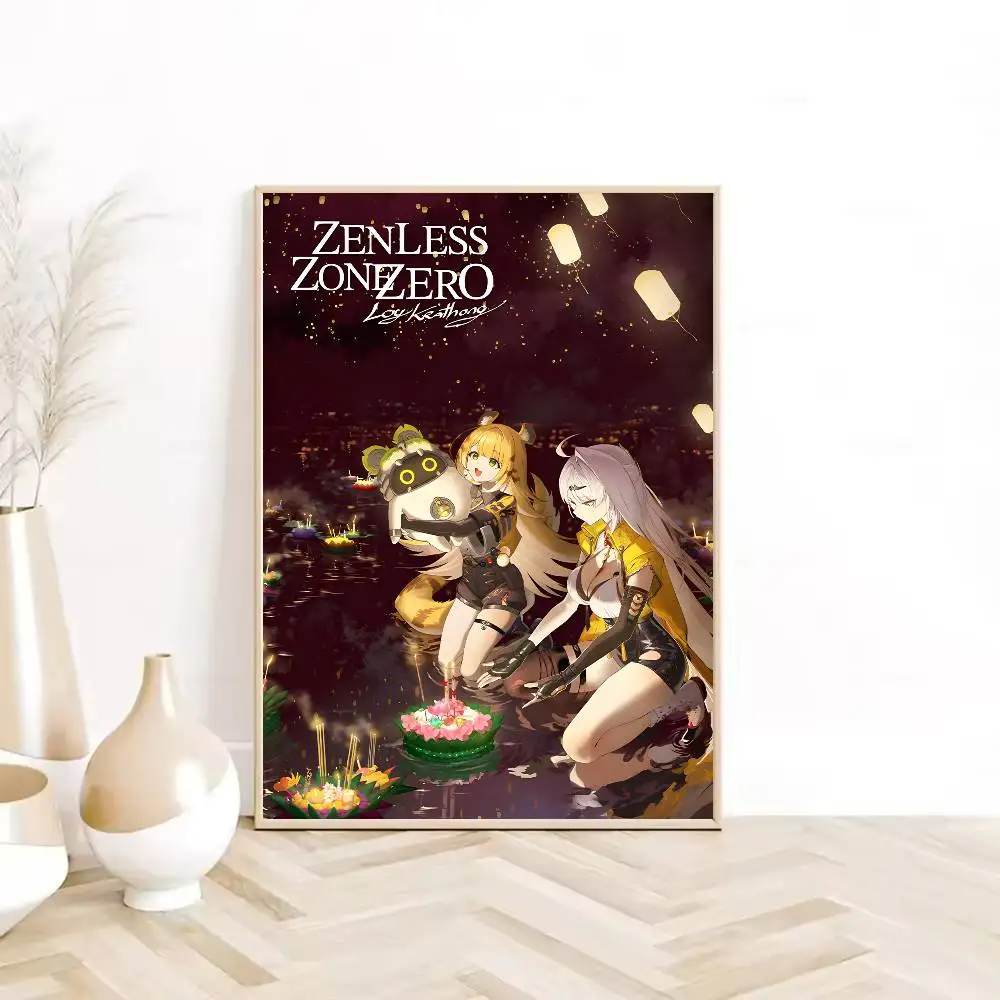 لعبة فيديو Zenless Zone Zero ملصق HD مثبت جدار مقاوم للماء غرفة المعيشة المنزلي غرفة نوم النوم بار الديكور الجمالي