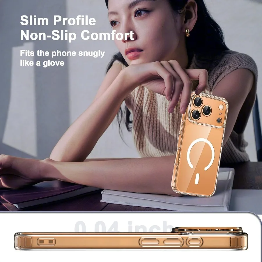 Etui na iPhone 17 Pro Max Przezroczyste Magnetyczne Etui na iPhone 17 ProMax z Ochroną Ekranu i Ochroną Aparatu [Kompatybilne z MagSafe]