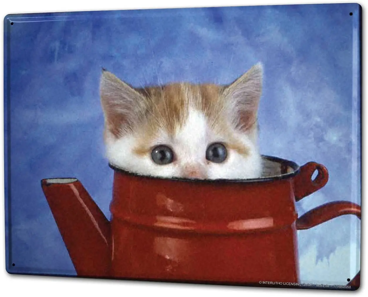 LEotiE SINCE 2004 Tin Sign Metal Plate Decorative Sign Home Decor Plaques 30 x 40 cm Cat Puppy Watering can sign