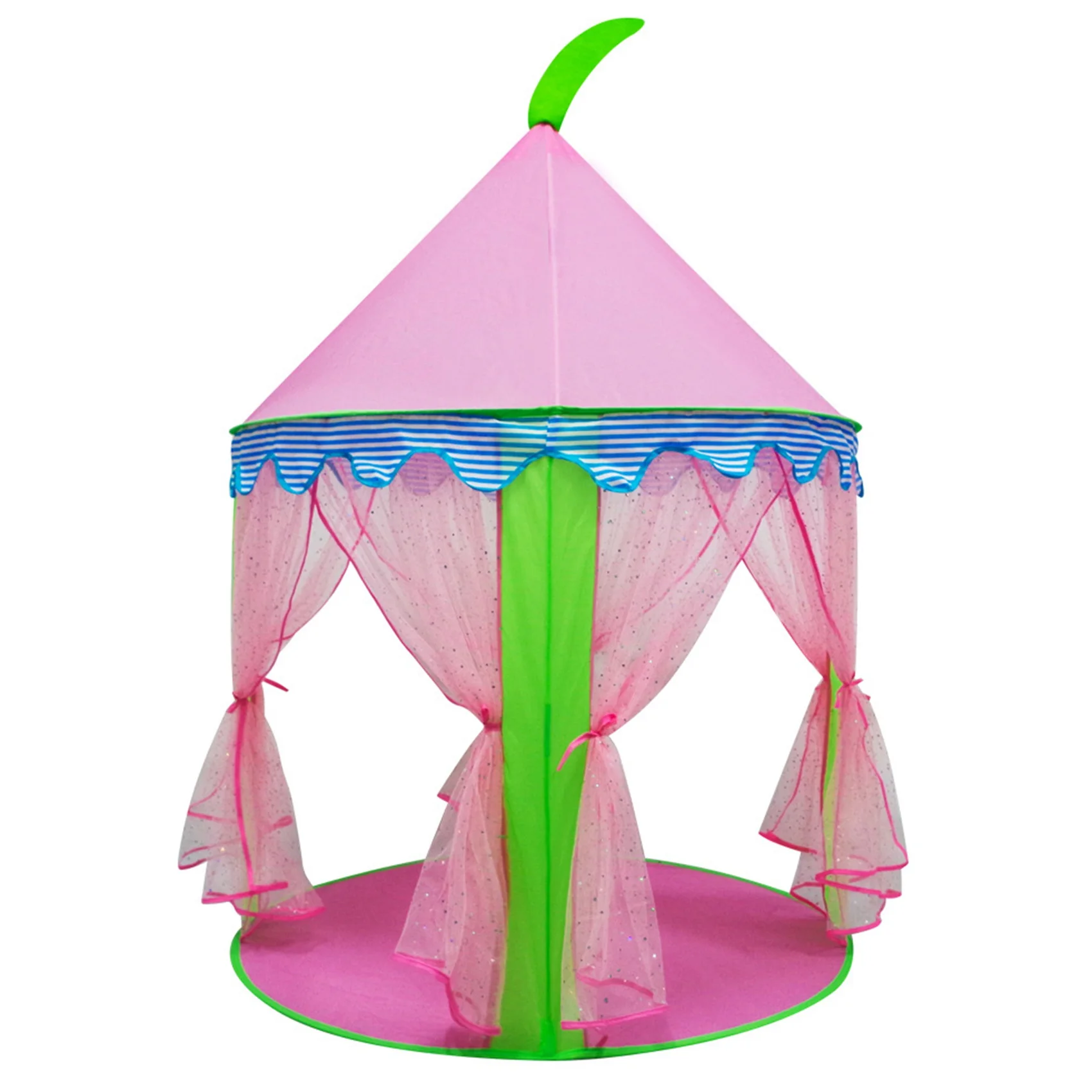 Children's Net Yarn Tent Folding Indoor Ball Pool Game House Tents Dollhouse Tent Gift for Kids Games Center Pink