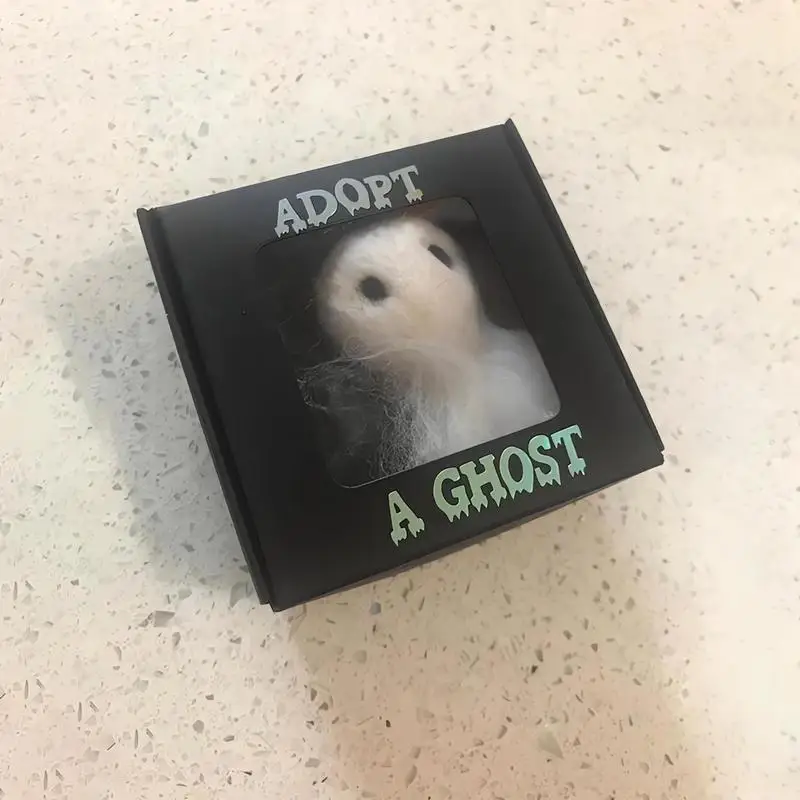 Miniature Ghost Ghost Adoption With A Tiny Scroll Supernatural Felt Mini Ghost Doll Companion Toy Spooky Halloween Decoration