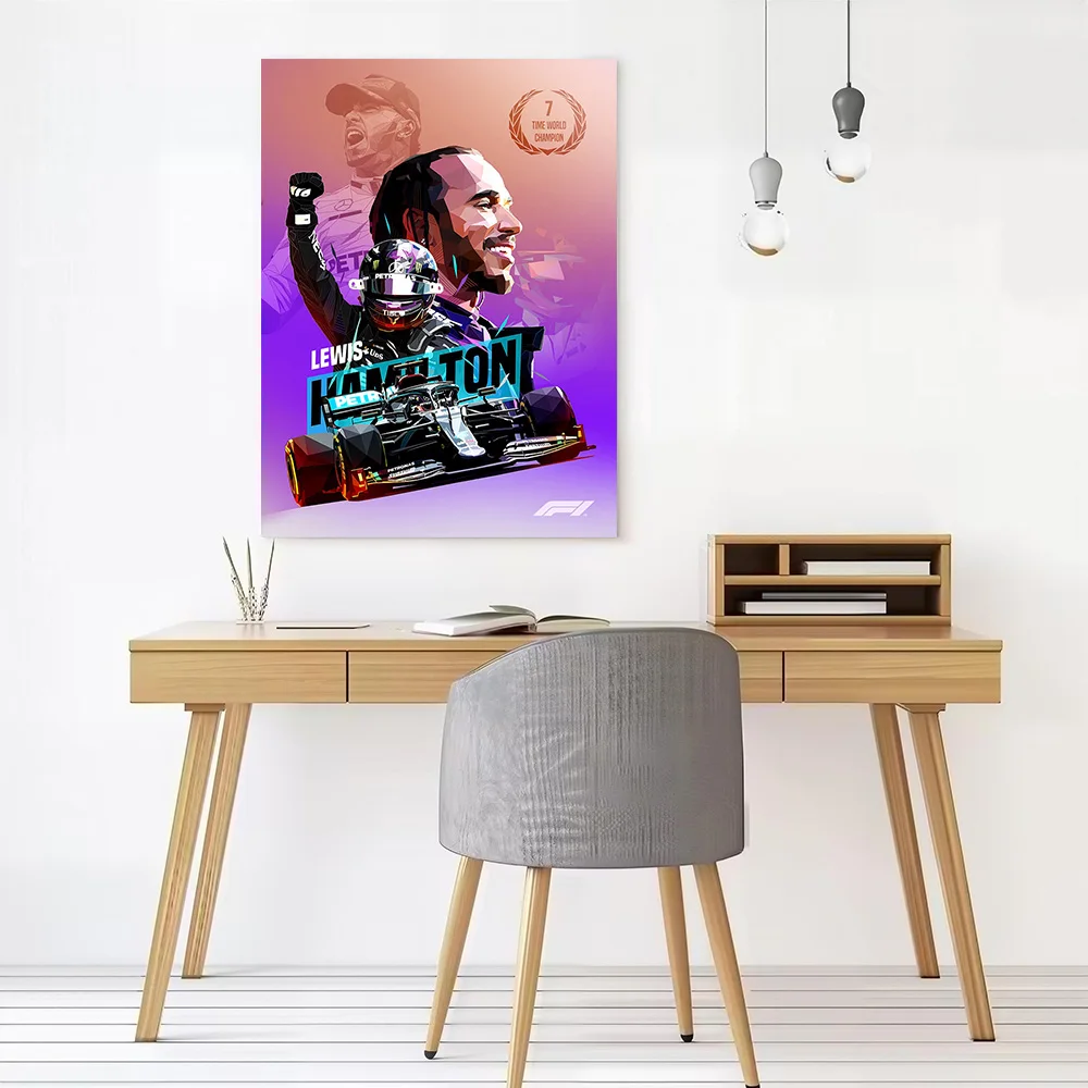 Lewis Hamilton 7th Title Printed Canvas Wall Art Customizable Paintings Poster Perfect Gift for Bedroom Home Decor Living Room