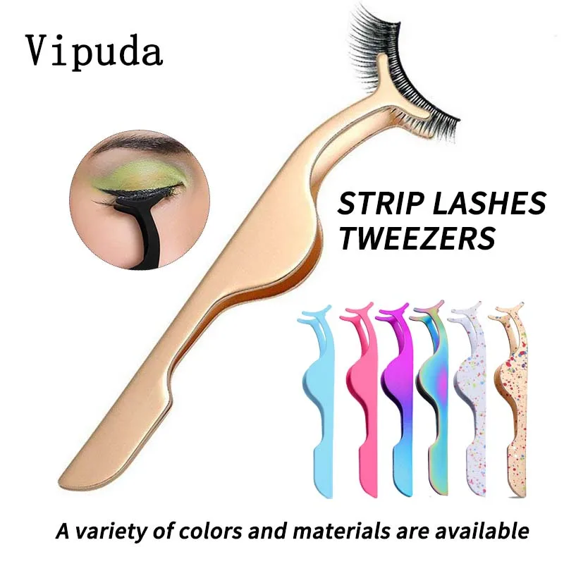 Vipuda Plastic/Metalen Pincet 3d Strip Wimpers Pincet 1 Stuks Wimper Hulpclip Hoge Kwaliteit Beauty Make-Up Tools Benodigdheden