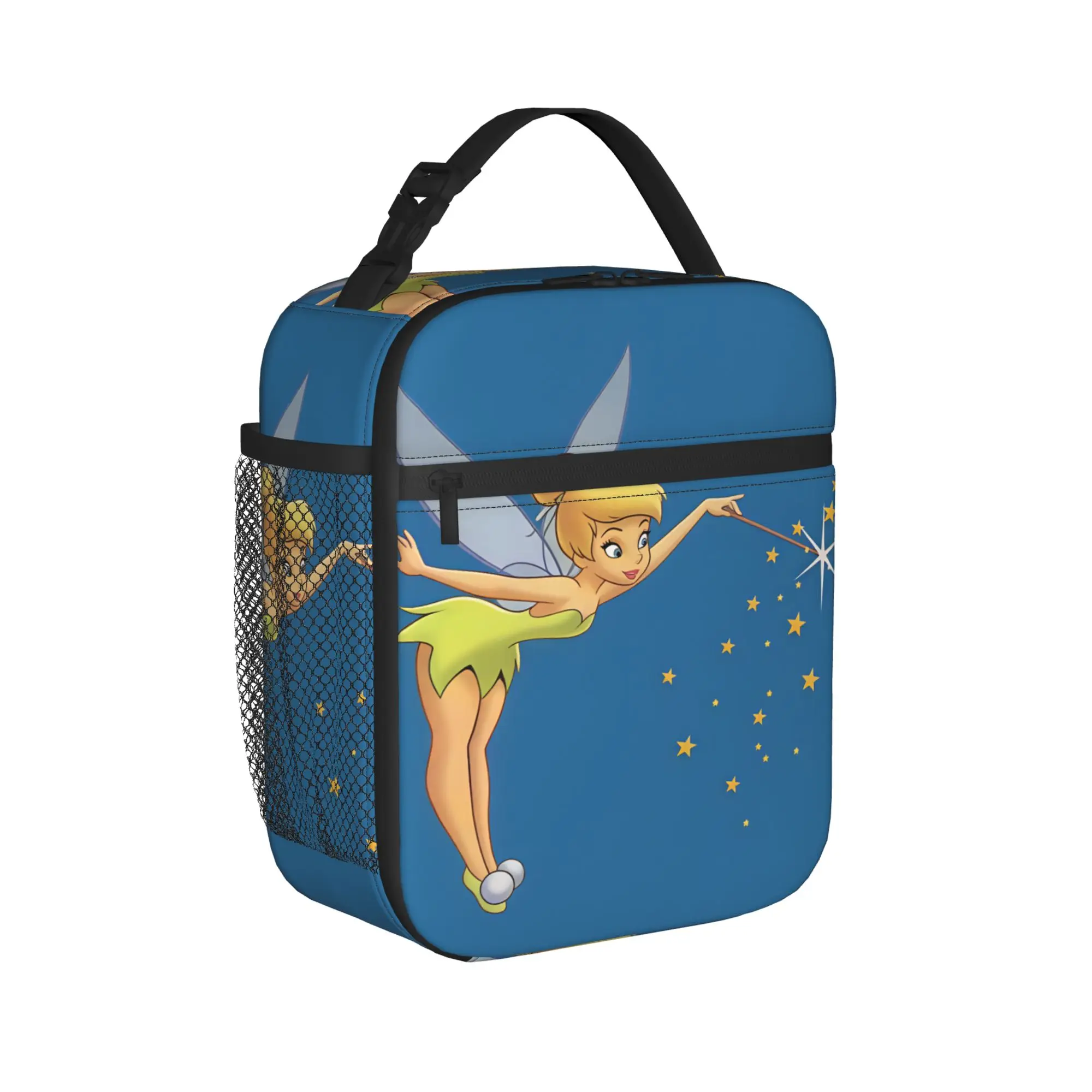 Tinker Anime Bells Lunch Bag  Retro Lunch Box Picnic Portable Insulated Tote Food Bags For Adult Waterproof Print Cooler Bag
