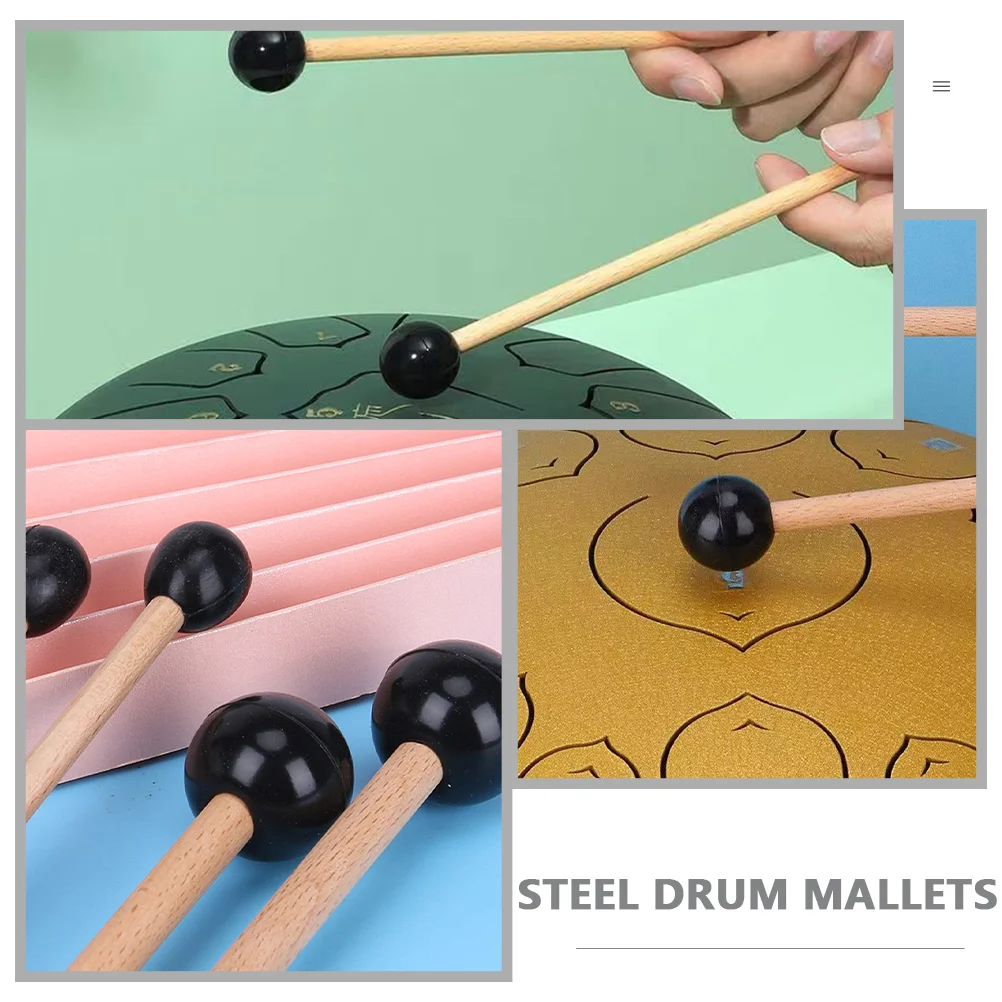 Ethereal Drum Sticks Music Instrument Mallets Steel Performance Drumsticks with Wood Handle Percussion Tongue Xylophone