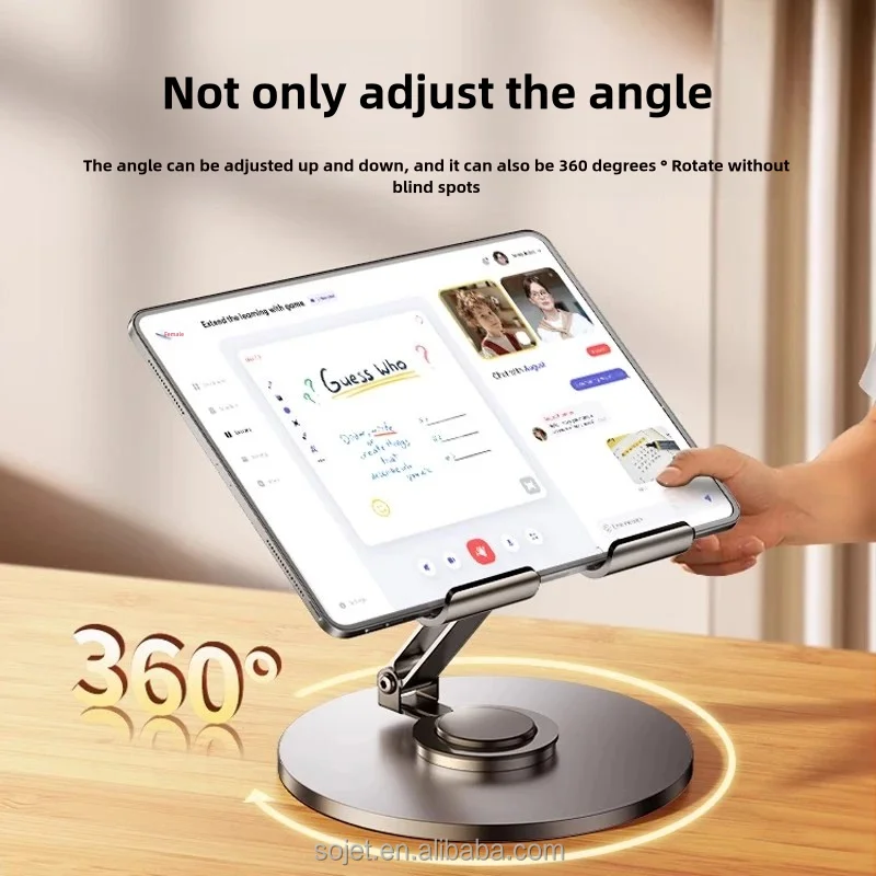 Multi Angle Foldable Aluminum Phone Stand 360 Rotating Dual Adjustable Super Stable Tablet Ipad Holder Stand Desktop Bracket