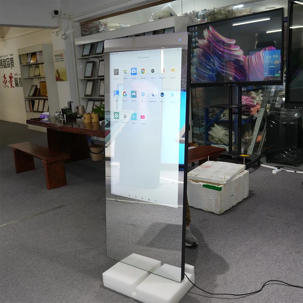 

43-дюймовое электронное умное волшебное зеркало для фитнеса, емкостный сенсорный экран, светодиодный многофункциональный Android WiFi