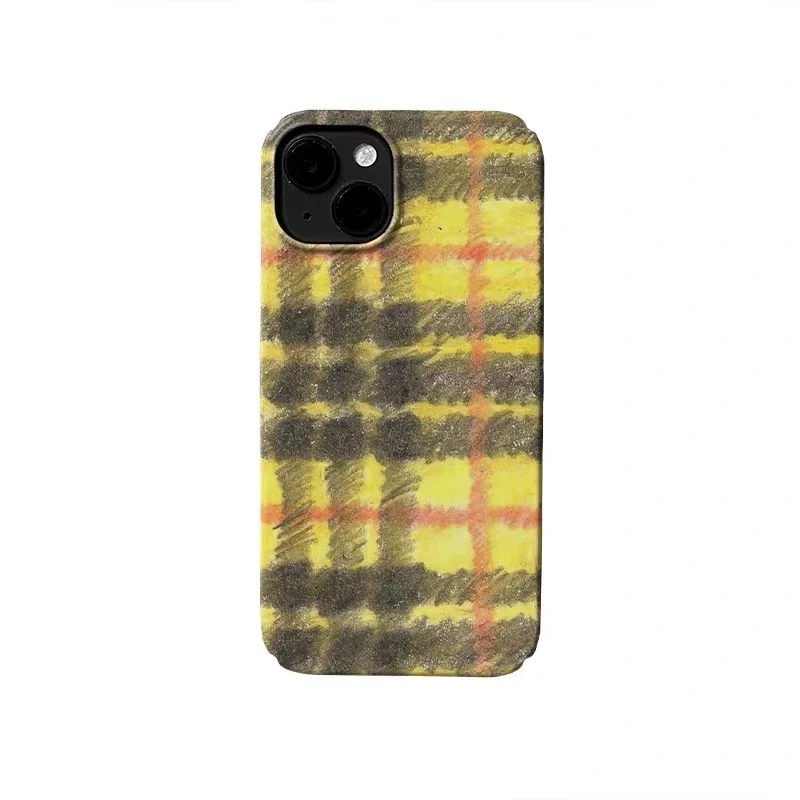

Yellow Haige Pattern Lines Phone Case for IPHONE 17 Air 16E 15 PROMAX 14 Plus 13 12 MINI 11 PRO 16Plus XR XS Acrylic Phone Cover