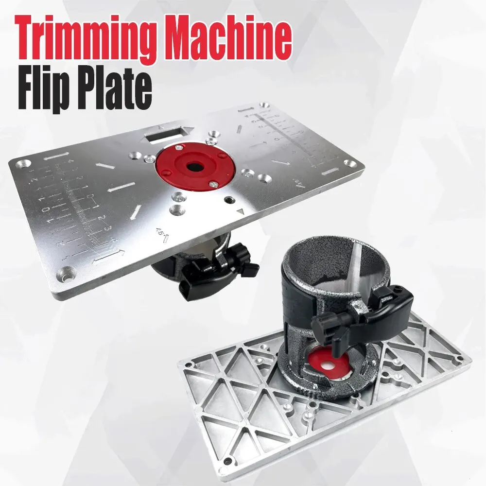 Trimming Machine Flip Plate Woodworking Benches Router Table Insert Plate with Rings Suitable for Trimmers Diameter 64-65.5mm