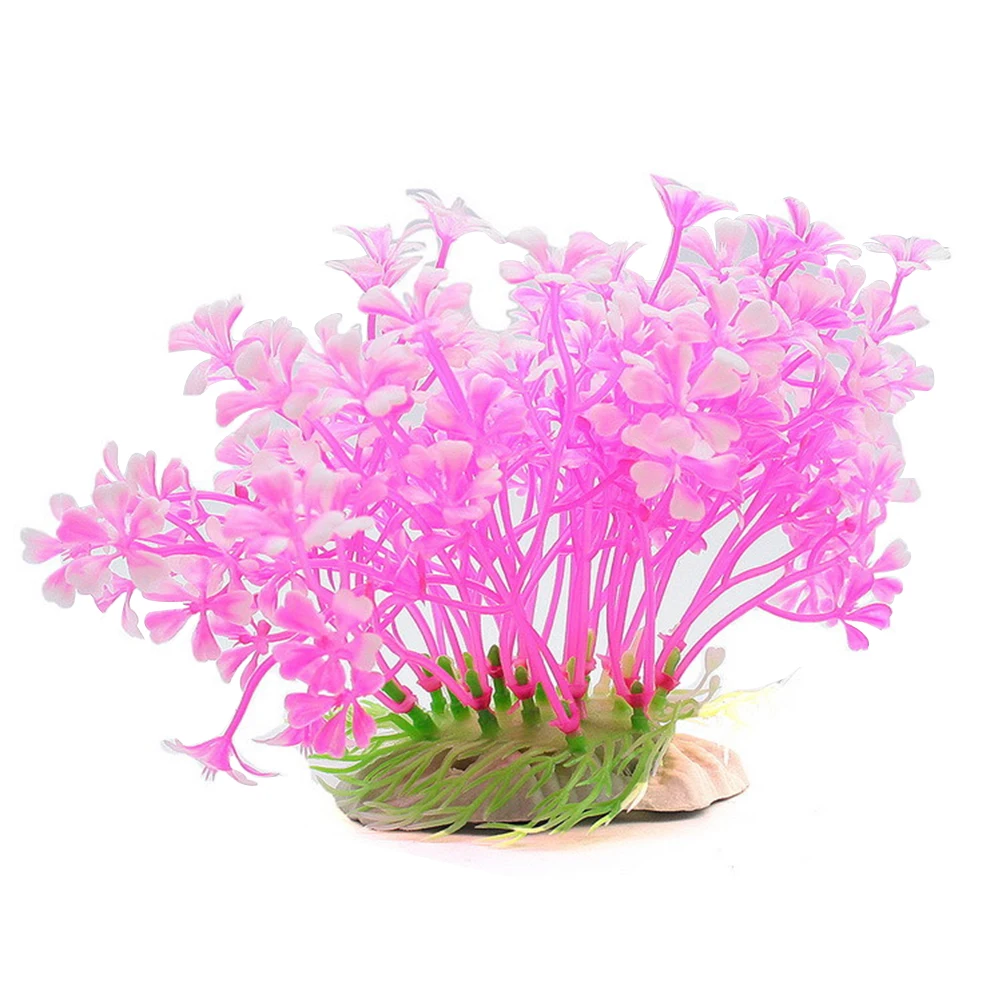 

Pink Aquatic Grass Decoration for Fish Tank Aquarium Plants Artificial Landscaping Fake Plastic Long Lasting Non Toxic Lifelike