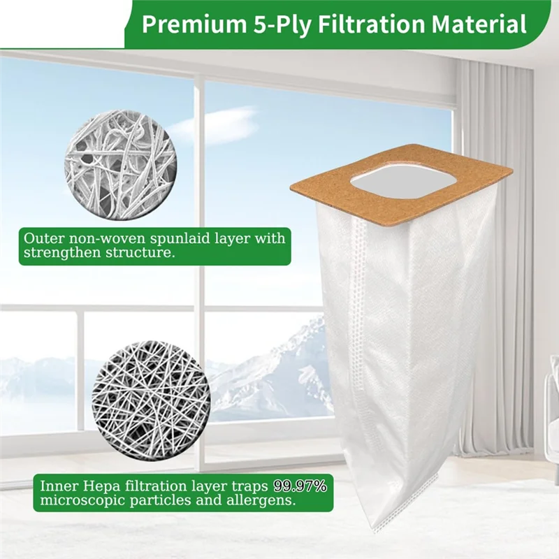 

A15Q-8 Pack Type I HEPA Vacuum Bags Compatible For Hoover Platinum Type I Canister Vacuum Cleaner, Replace Part AH10005