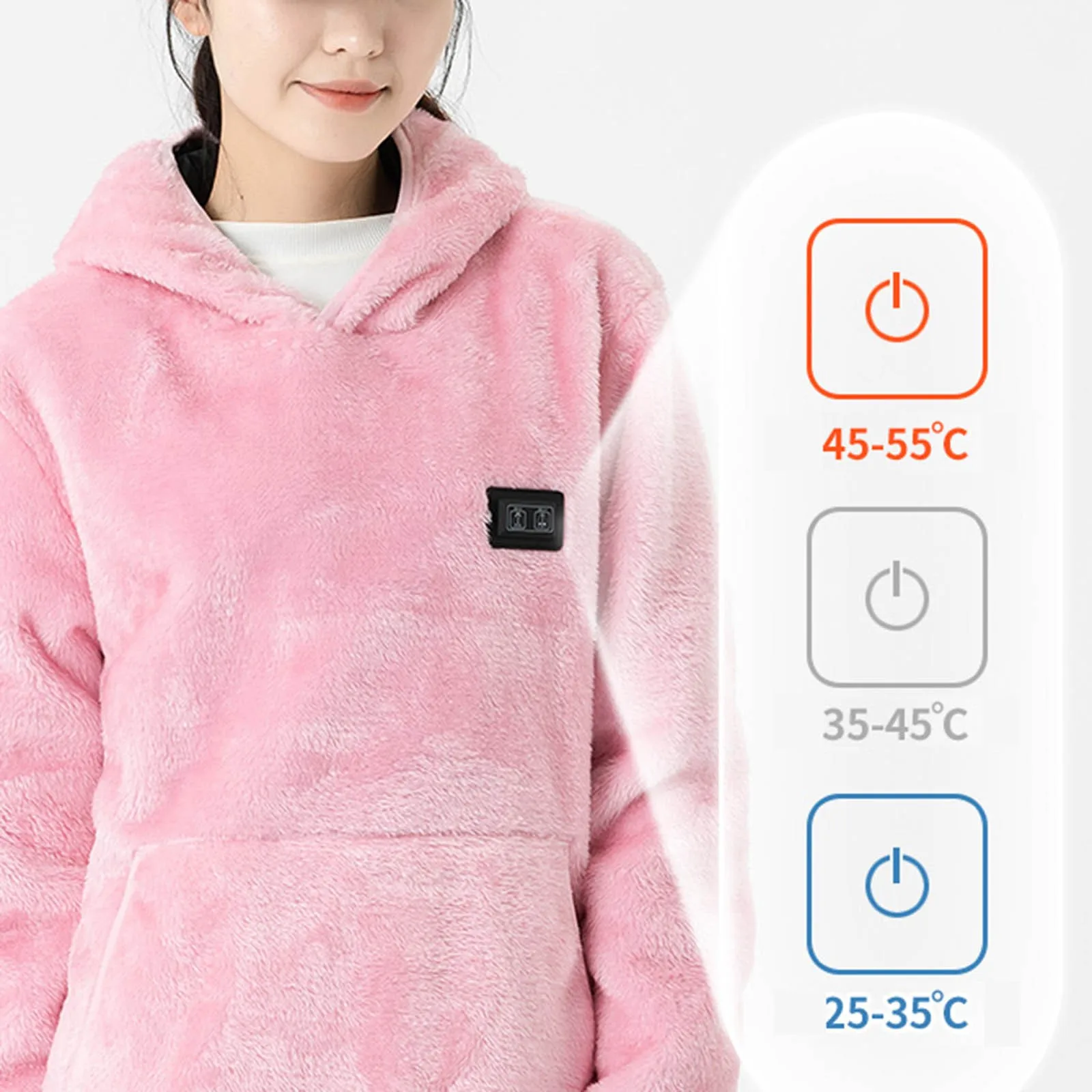 

Women USB Heating Hoodies Men Vintage Gothic Heated Jacket Long Sleeve Fleece Loose Coats Autumn Winter Keep Warm Hooded Jackets