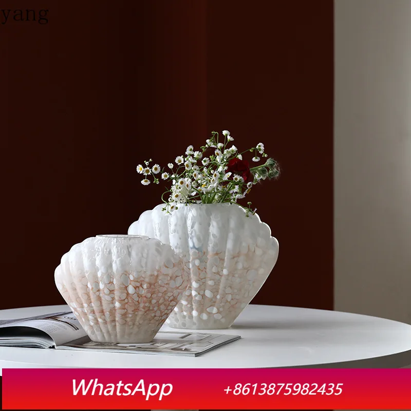 

LMM medieval style shell countertop vase hydroponic dry flower soft decoration hotel home old special-shaped bottle