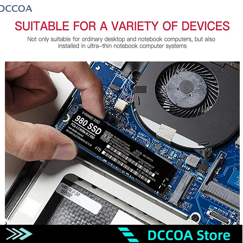 1Pcs Hard Disk M. 2 NVME PCIE4.0 4TB 2TB 1TB Built-in Solid-state Drive Suitable For Laptops And Desktops