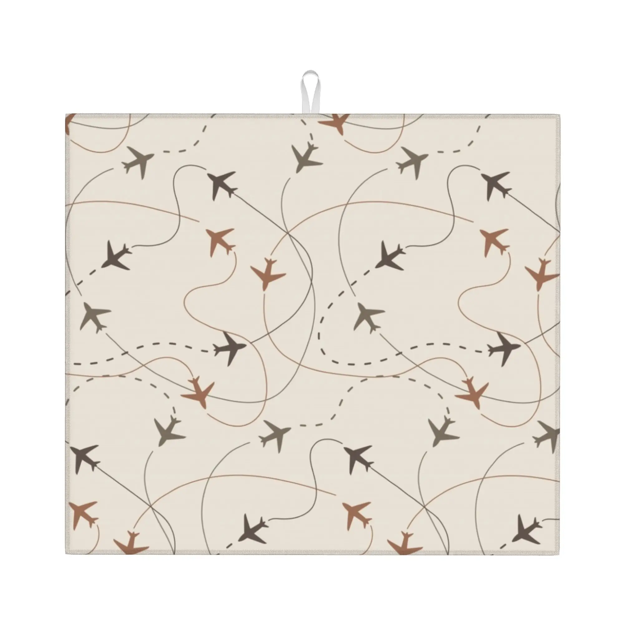 Drying Mat For Kitchen Pilot Aircraft Night Flight Routes Reusable Air Traffic Controllers Washable Kitchen Sink Drying Pad