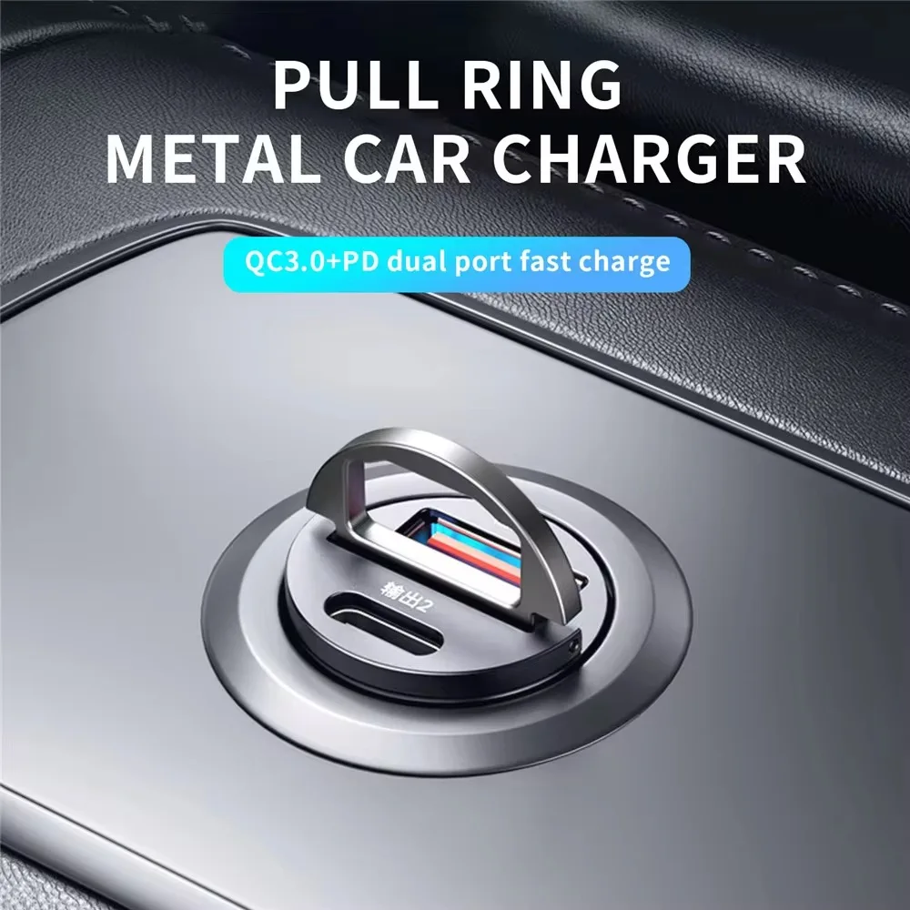 UYUXIO Mini USB C Car Charger Adapter 100W Invisible Super Fast Charge in Car for iPhone Xiaomi Samsung Huawei Android Phone