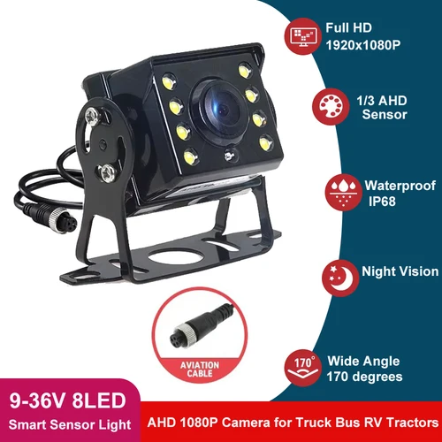 170 °   Cámara de visión trasera de visión nocturna Starlight para camión, autobús, RV, alta definición, AHD, 1920x1080P