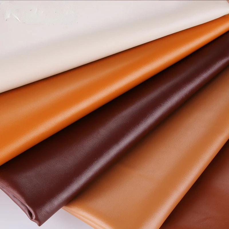 Faux Leather Fabric By The Meter for Sofa Covers Upholstery Diy Interior Sewing PU Napa Cloth Plain Black Blue Thickened Luster