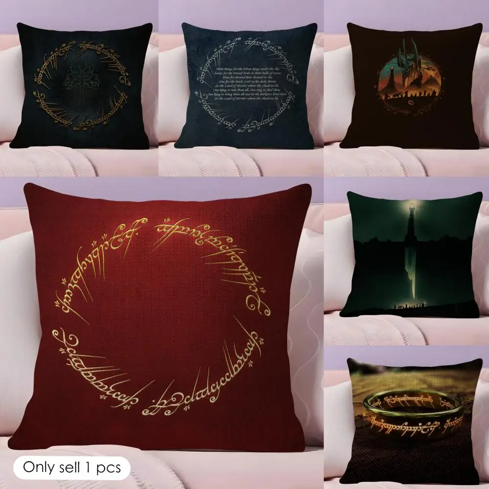 The L-Lord of the R-Rings Cushion Cover Natural Linen Double Sided Print  Throw Pillow Case for Sofa Couch Home Decor