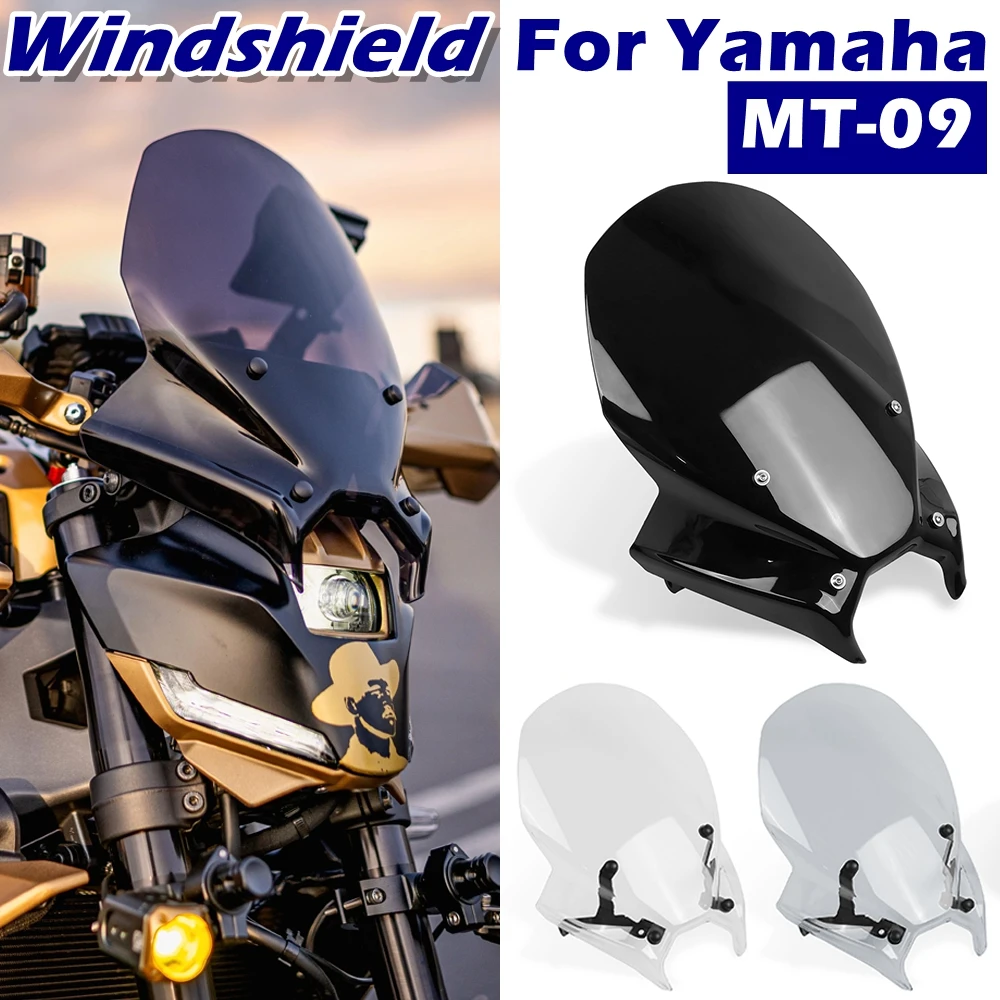 

MT09 Motorcycle Touring Windshield Windscreen Fit For Yamaha mt09 MT-09 SP MT 09 Y-AMT 2024 2025 Wind Deflectors Double Bubble
