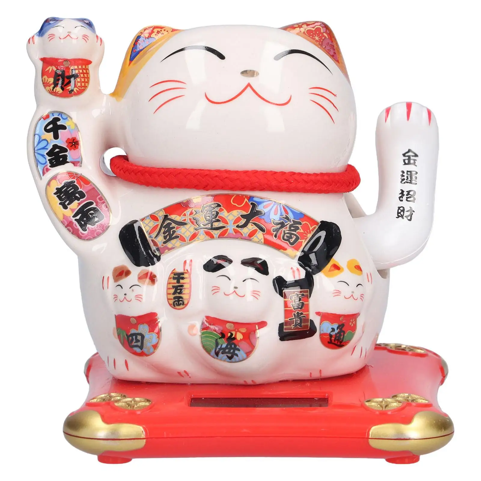 

Fortune Cat Ceramic Ornament - Wealth Bringing Desktop Decoration for home , Shop & Business Gifts - Feng Shui Accent