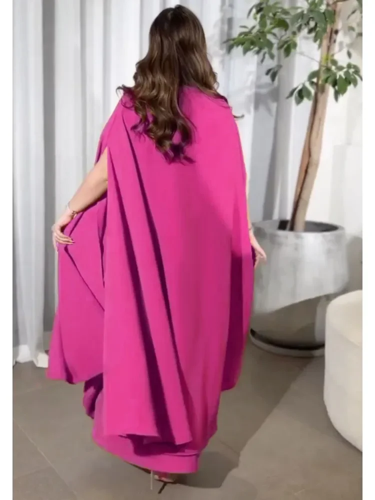 Women Elegant Robe Dress Loose Sexy Middle East Big Swing Party Lady Temperament Luxury O-neck Empire Split End Maxi Clothing