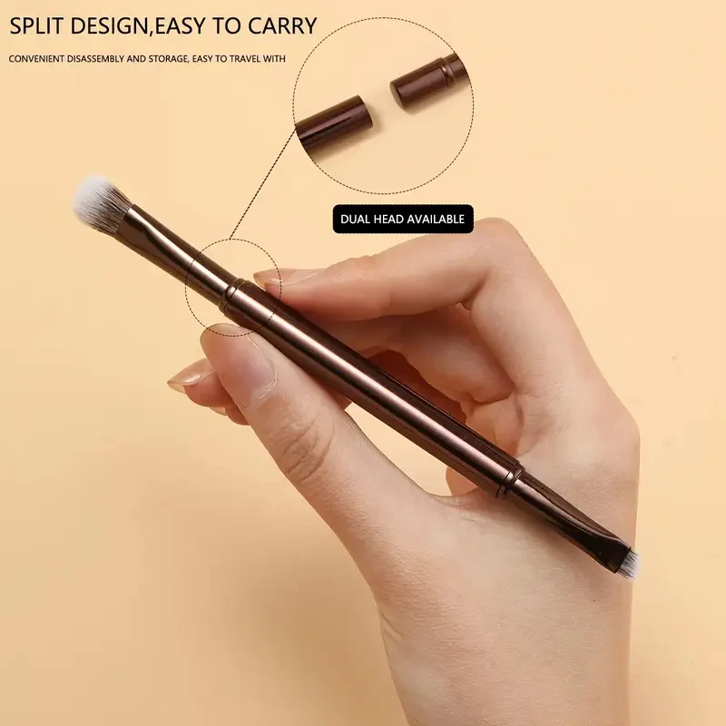 Conjunto de mini pincéis de maquiagem, 6 peças, destacável, contorno de viagem, corretivo, sombra, rosto, ferramentas cosméticas com caixa de armazenamento