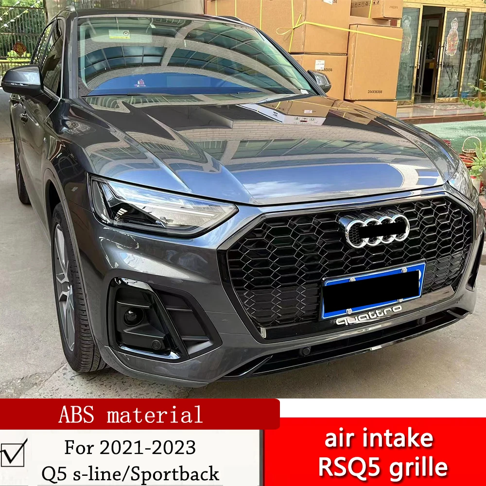 For 2021 2022 2023 Q5 s-line modificantion SQ5 front lip black knight kit side air intake grille RSQ5 grille by air