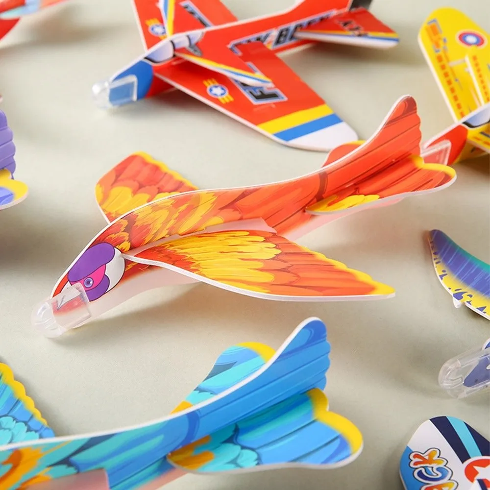 

10pcs Ligthweight Foam Magic Rotary Aircraft Model Popular Multistyles DIY Assemble Paper Airplane Toy School Souvenirs