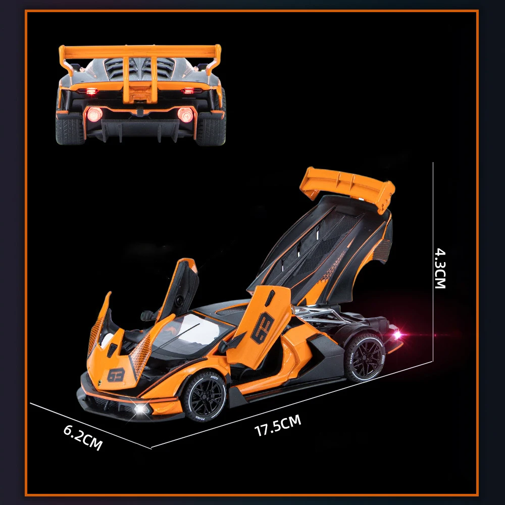 1:32 Lambos Essenza SCV12 Supercar Alloy Model Car Toy Diecasts Metal Casting Sound and Light Car Toys For Children Vehicle