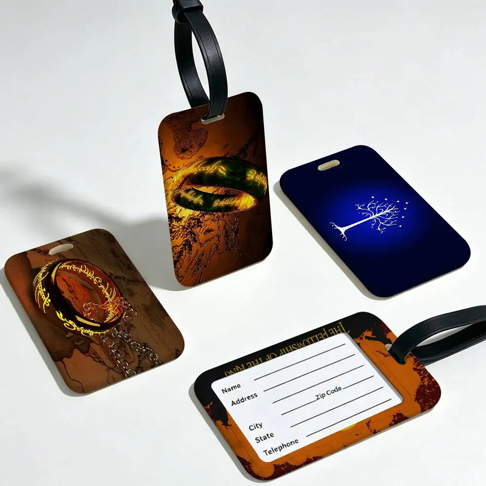 T-The L-Lord of the Rings Movie Durable PVC Anti lost Baggage Tag With Info Card Lightweight Luggage Identification Label