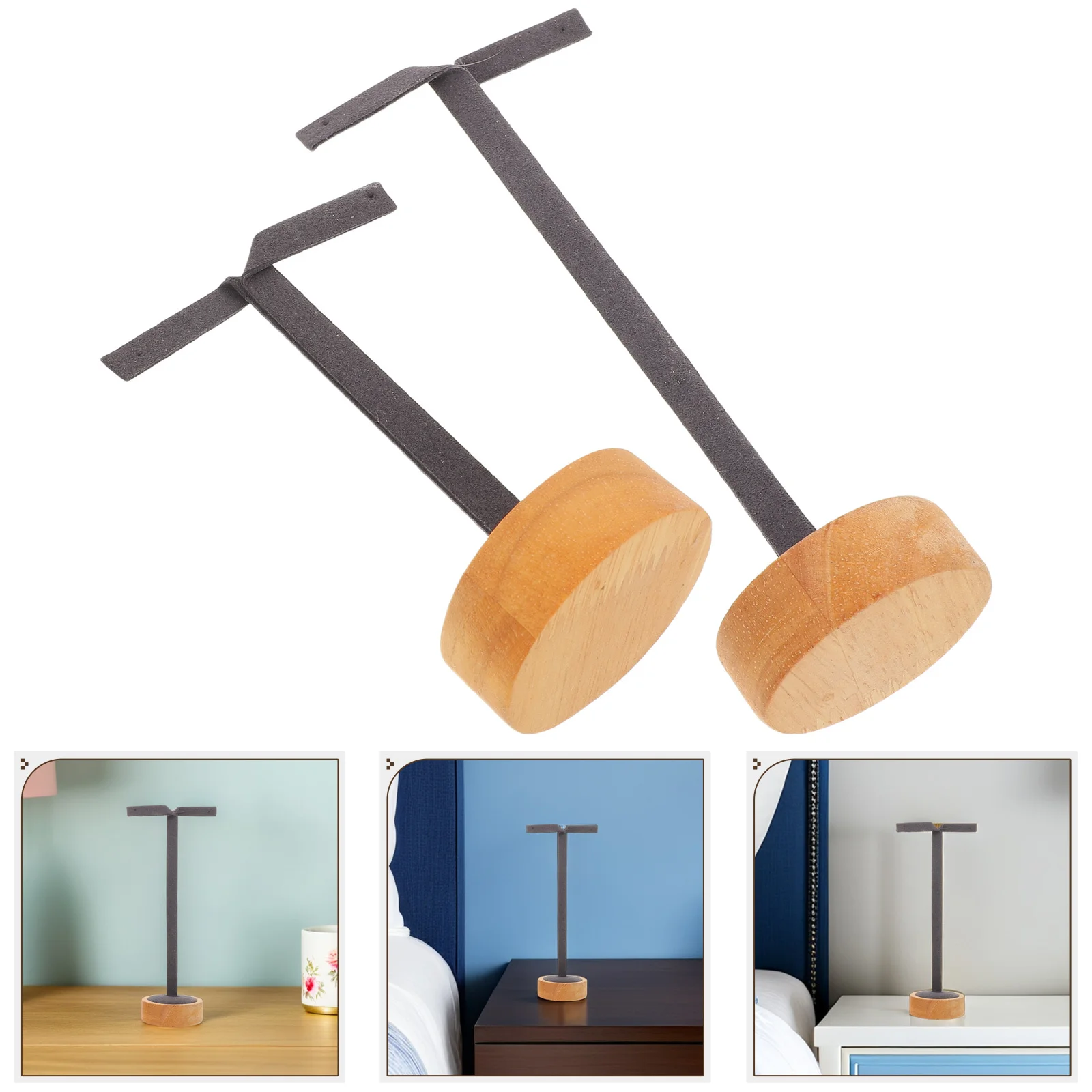 2 قطعة حامل القرط على شكل حرف T منظم عرض المجوهرات قاعدة مستديرة كونترتوب قلادة سوار تخزين الأقراط المنظم #1