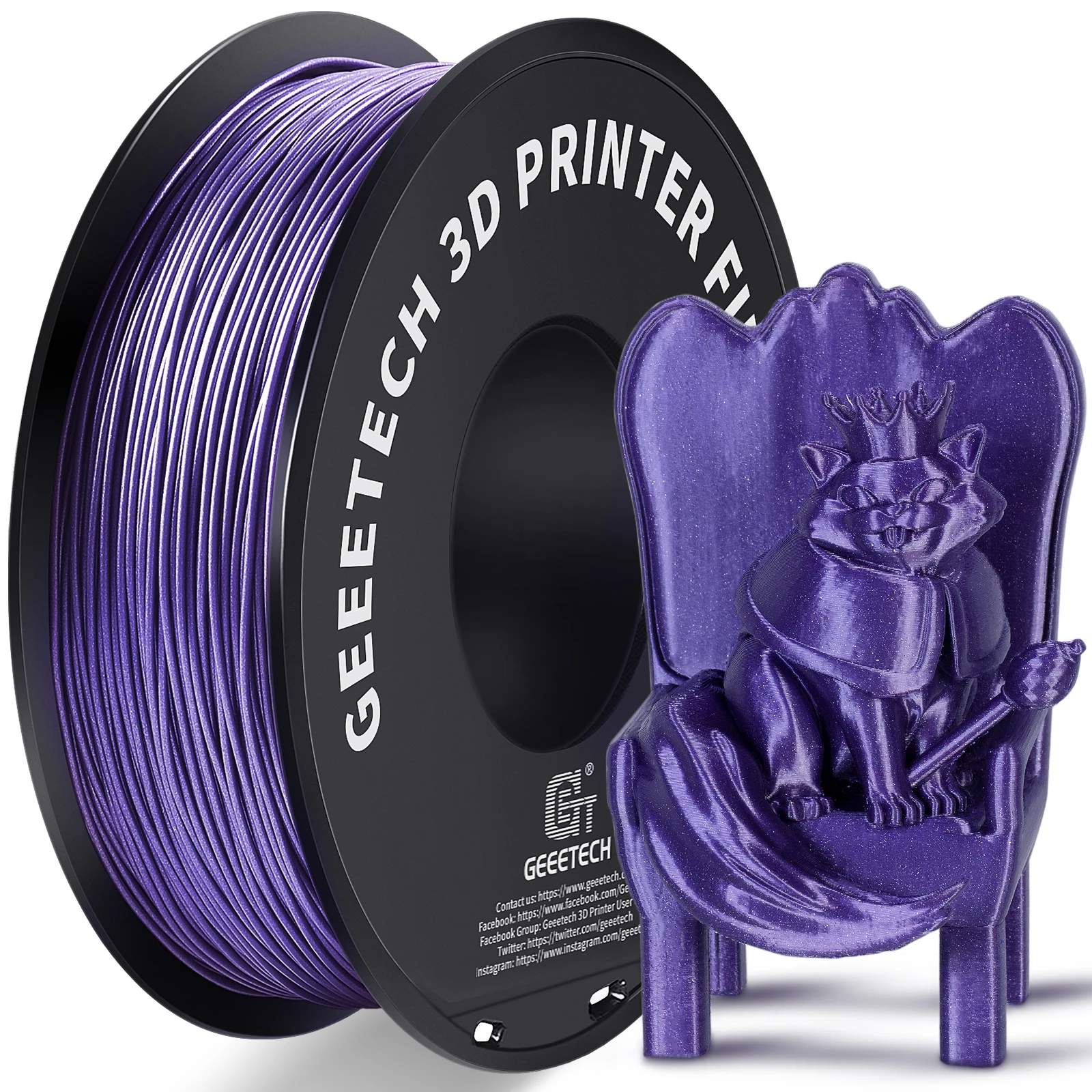 Geeetech Sparkly Pla Filament 1Kg 1.75Mm 3d Printer Plastic Materiaal, Nauwkeurigheid 0.03Mm, Meerdere Kleuren, Passen Op De Meeste Fdm Printer