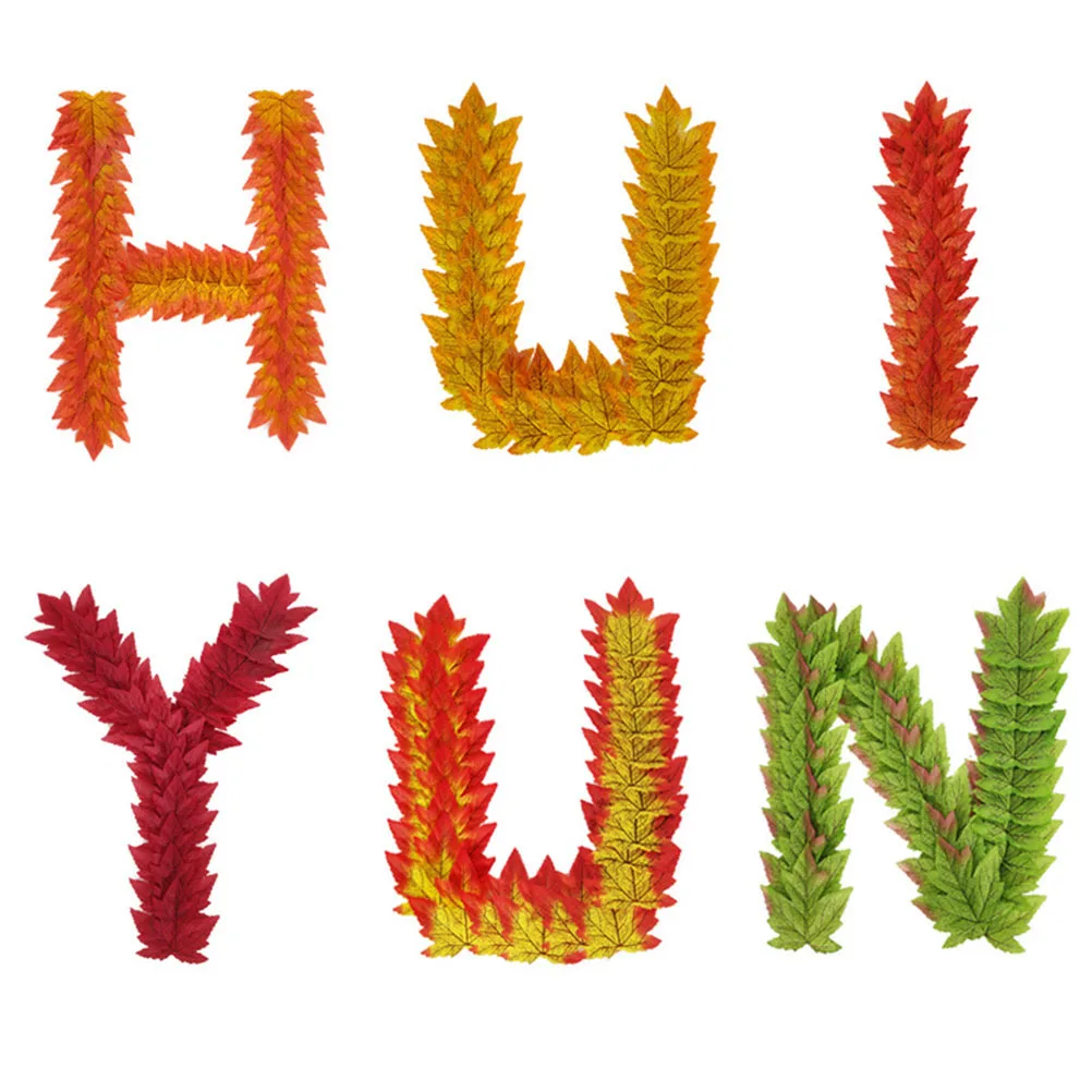 

2Packs Simulation Maple Leaf Artificial Leaves Lightweight Home Halloween Party Decoration Fake Plant Ornament